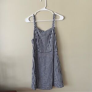 Old Navy Navy Gingham Dress (Size Small)